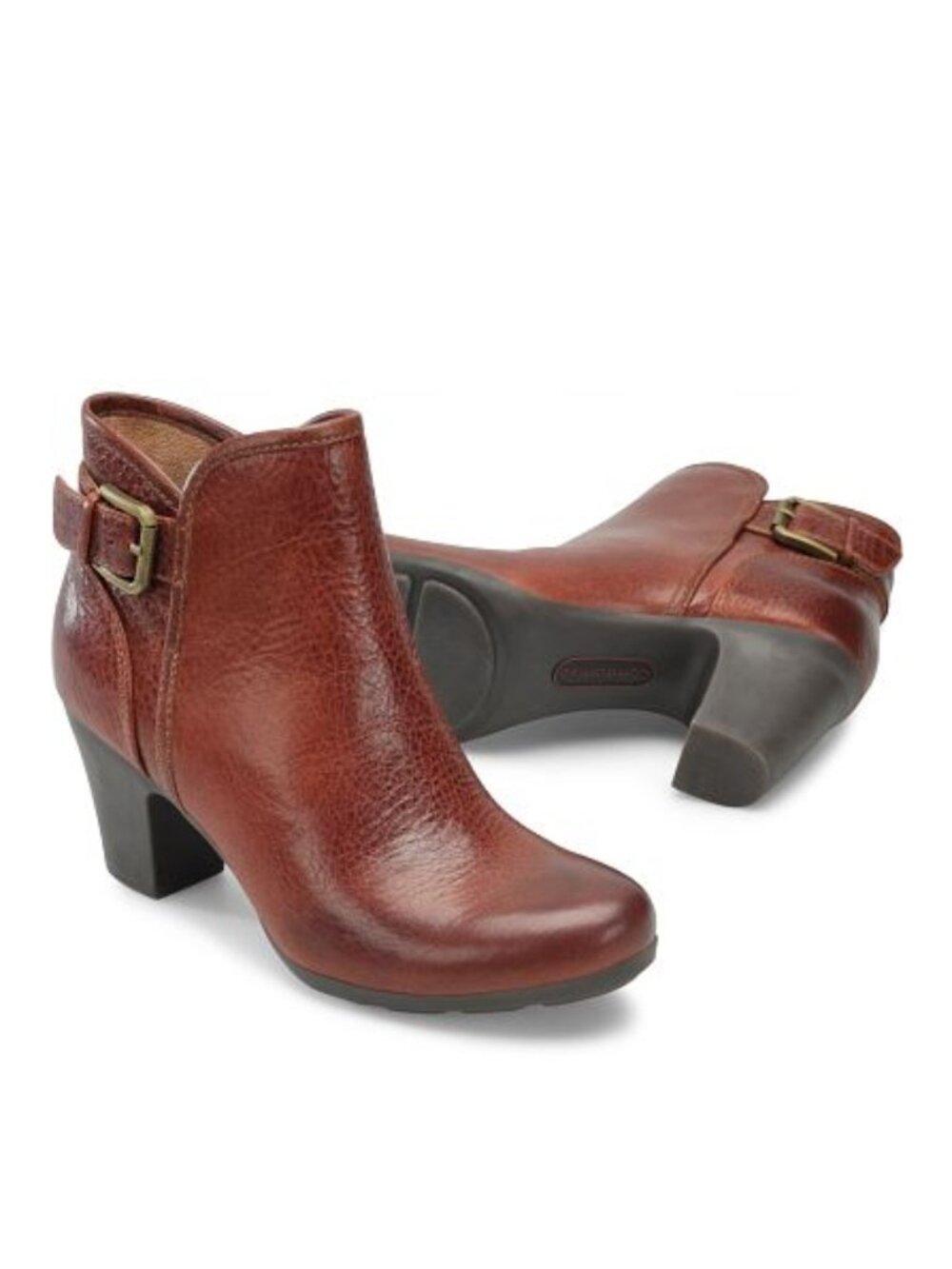 COMFORTIVA Leather Namari Booties  Rooibos Red